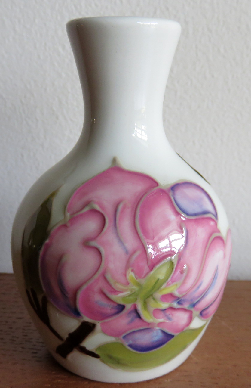 Moorcroft Magnolia on Ivory Mini Vase
