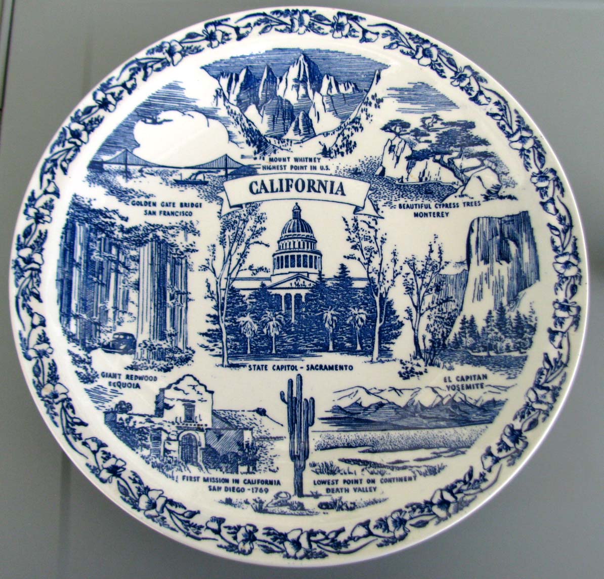 CALIFORNIA ultra blue Vernon Kilns Pottery collectors plate 1940s | eBay