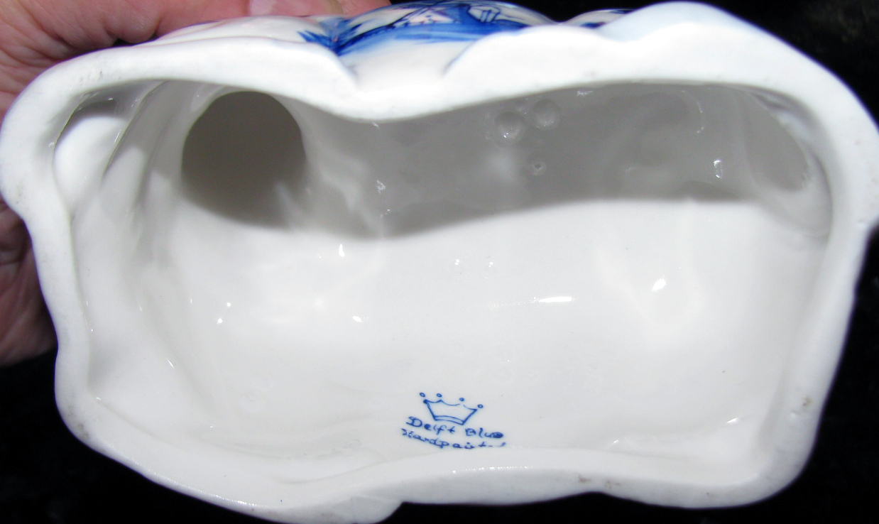 Delft Handpainted Blue & White Butter Dish * Cow Shape eBay