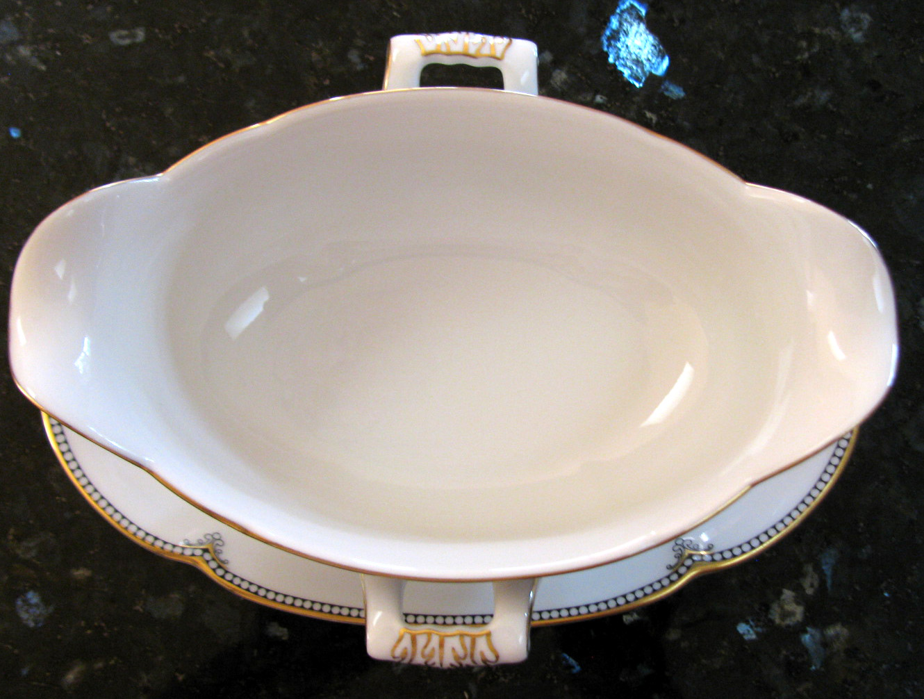 Royal Bayreuth Gravy Boat * White China w/ Gold Trim * U. S. Zone