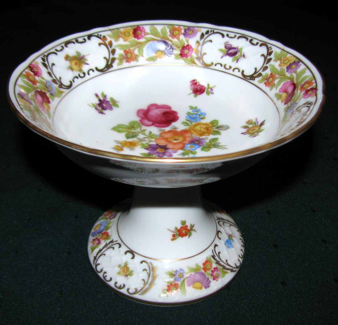 Schumann * Empress Dresdner Dresden Flowers Compote * Arzberg, Bavaria