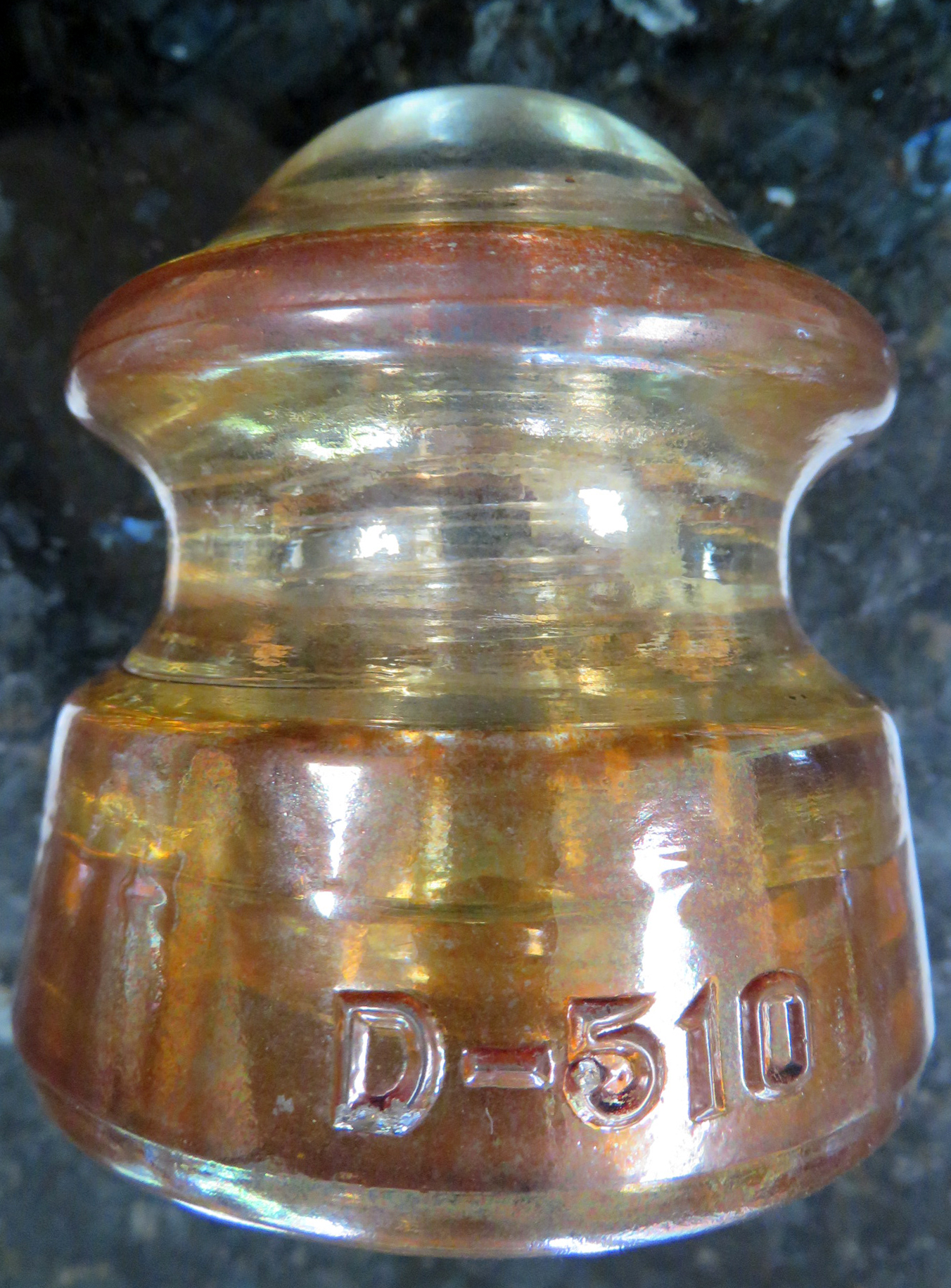 HEMINGRAY D-510 CD168 EIN020 Light Marigold Carnival Glass Insulator