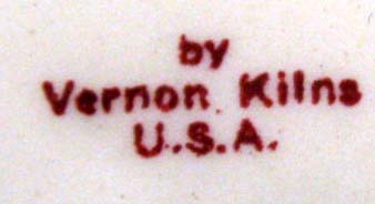 Vincennes Indiana 1940s Vernon Kilns Maroon Ashtray